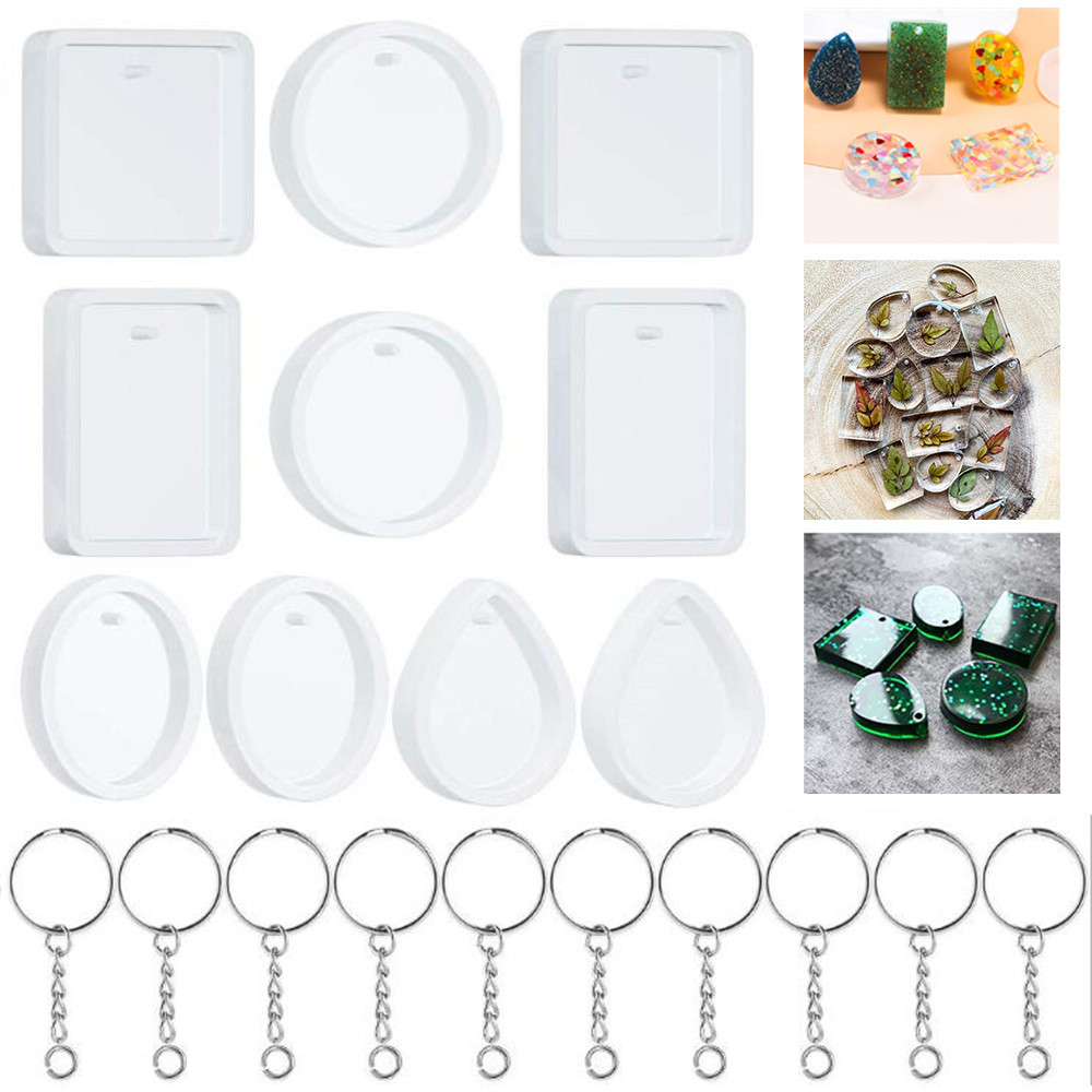 Silicone Epoxy Resin Molds Set - 20 шт/набор DIY брелок для ключей,