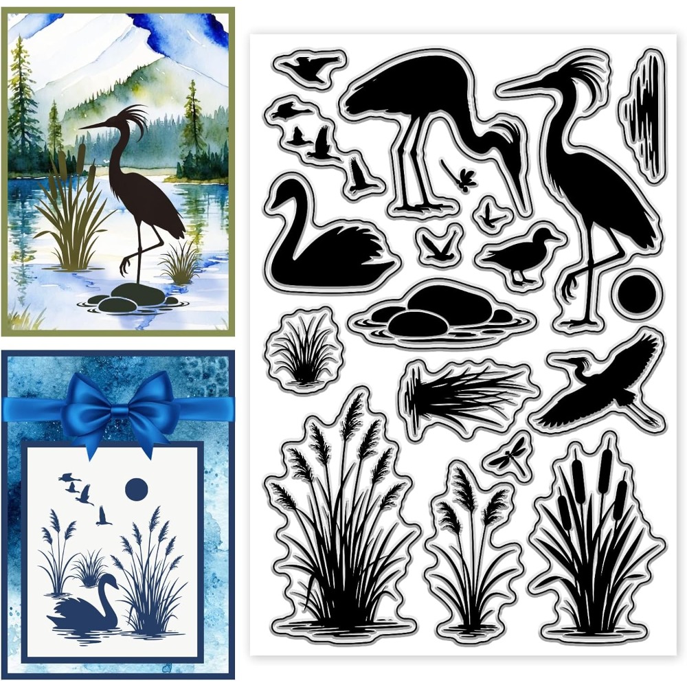 Clear Silicone Stamps For Card Making - Силиконовые штампы с рисунком птиц и