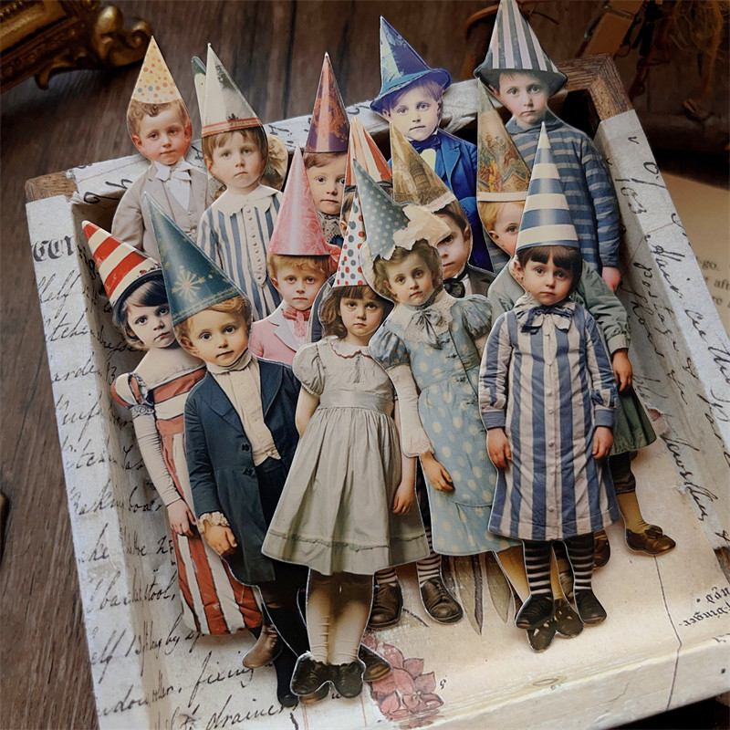 Vintage Junk Journal Scrapbooking Paper - 15 шт. винтажных бумажных фигурок клоунов