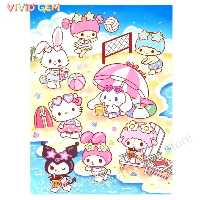 5D Diamond Painting Kit Full Drill - VIVID GEM Sanrio 5D DIY Алмазная