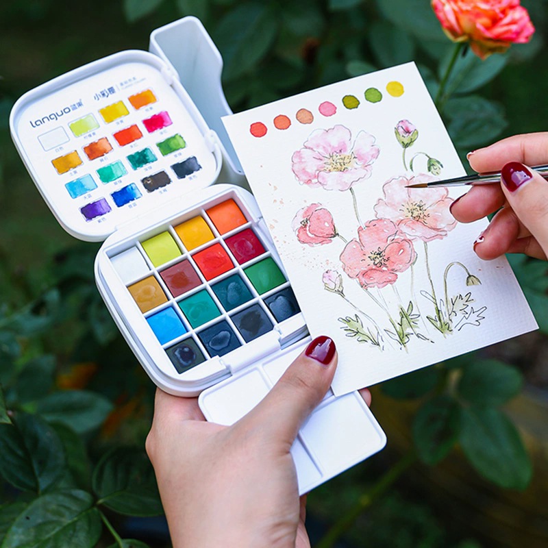 Watercolor Paint Set Solid Pigment - LANGUO 16 цветов набор акварельных красок