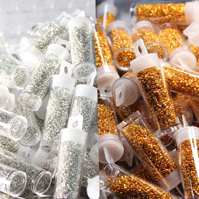 Glass Seed Beads 2Mm Jewelry Making - Японские стеклянные бусины MKU, металлические цвета,