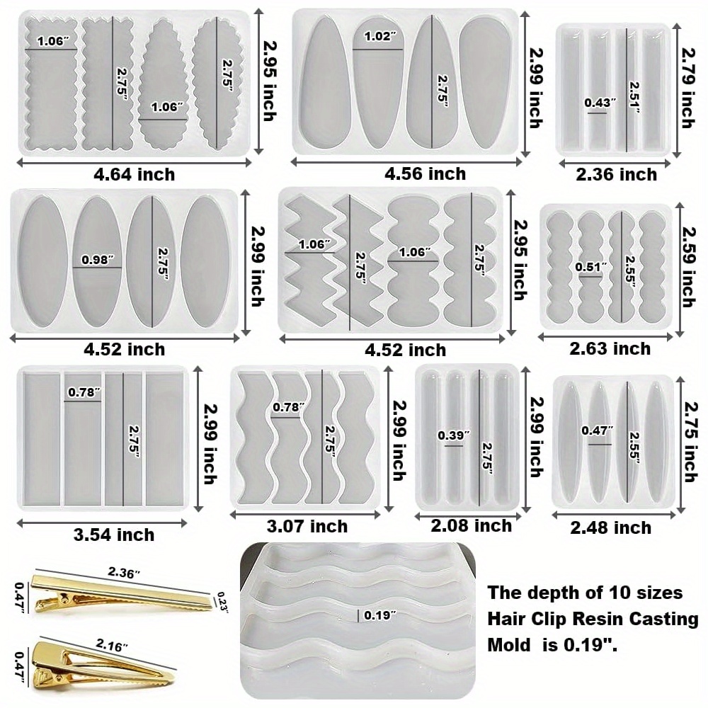 Набор из 10 силиконовых форм д – обзор и цена Silicone Epoxy Resin Molds Set