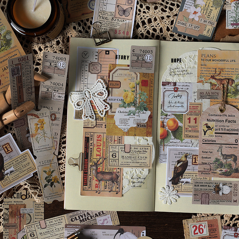 30 шт. винтажный материал, бум – обзор и цена Vintage Junk Journal Scrapbooking Paper