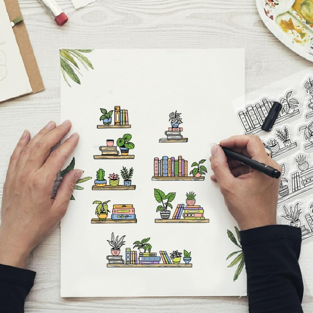 Книжная полка в горшке, прозра – обзор и цена Clear Silicone Stamps For Card Making