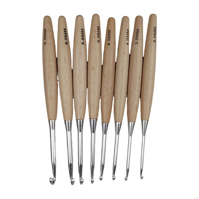 8 шт. эргономичный крючок для  – обзор и цена Wooden Crochet Hooks Ergonomic Handle