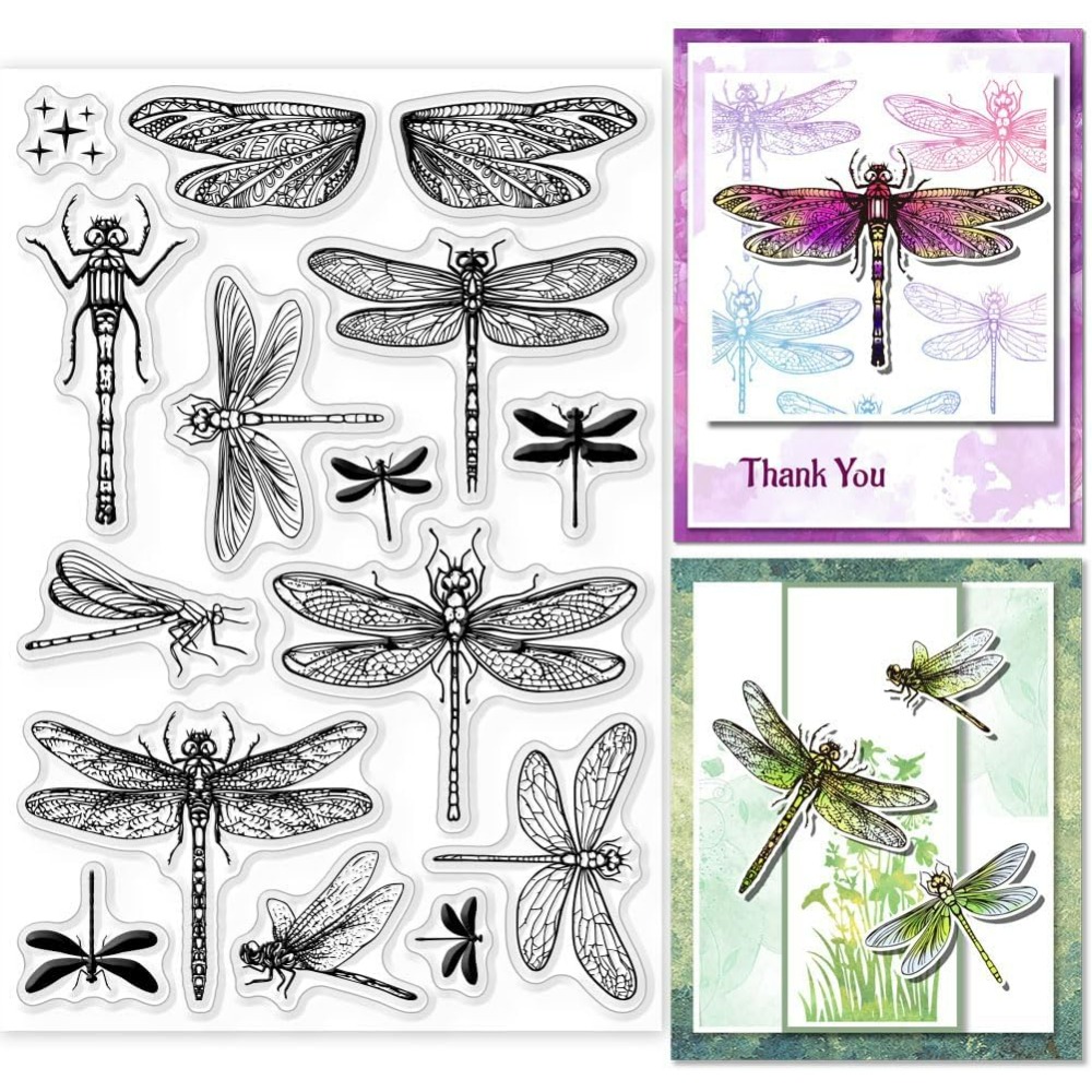 Прозрачные штампы со стрекозой – обзор и цена Clear Silicone Stamps For Card Making