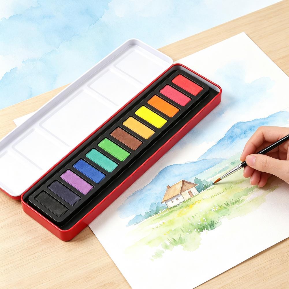 Портативный набор акварельных  – обзор и цена Watercolor Paint Set Solid Pigment