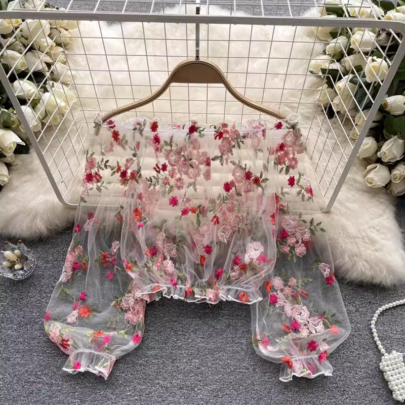 Женский укороченный топ с длин – обзор и цена Embroidery