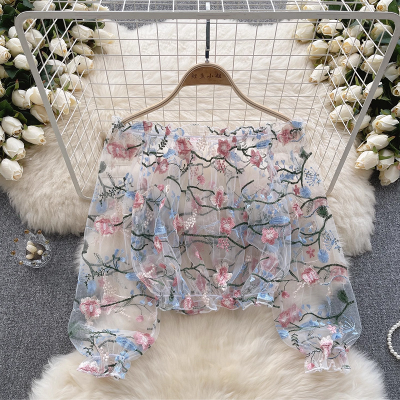 Женский укороченный топ с длин – обзор и цена Embroidery