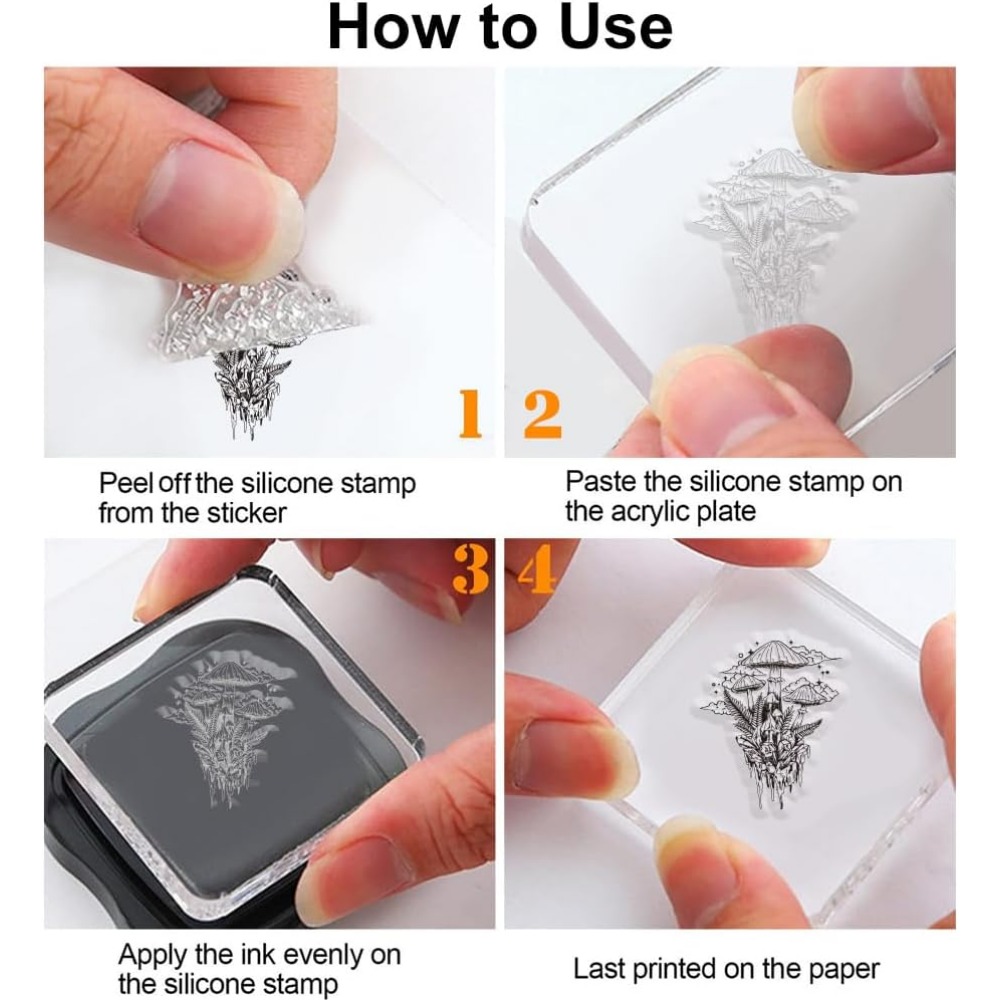 Прозрачный штамп с грибами, си – обзор и цена Clear Silicone Stamps For Card Making