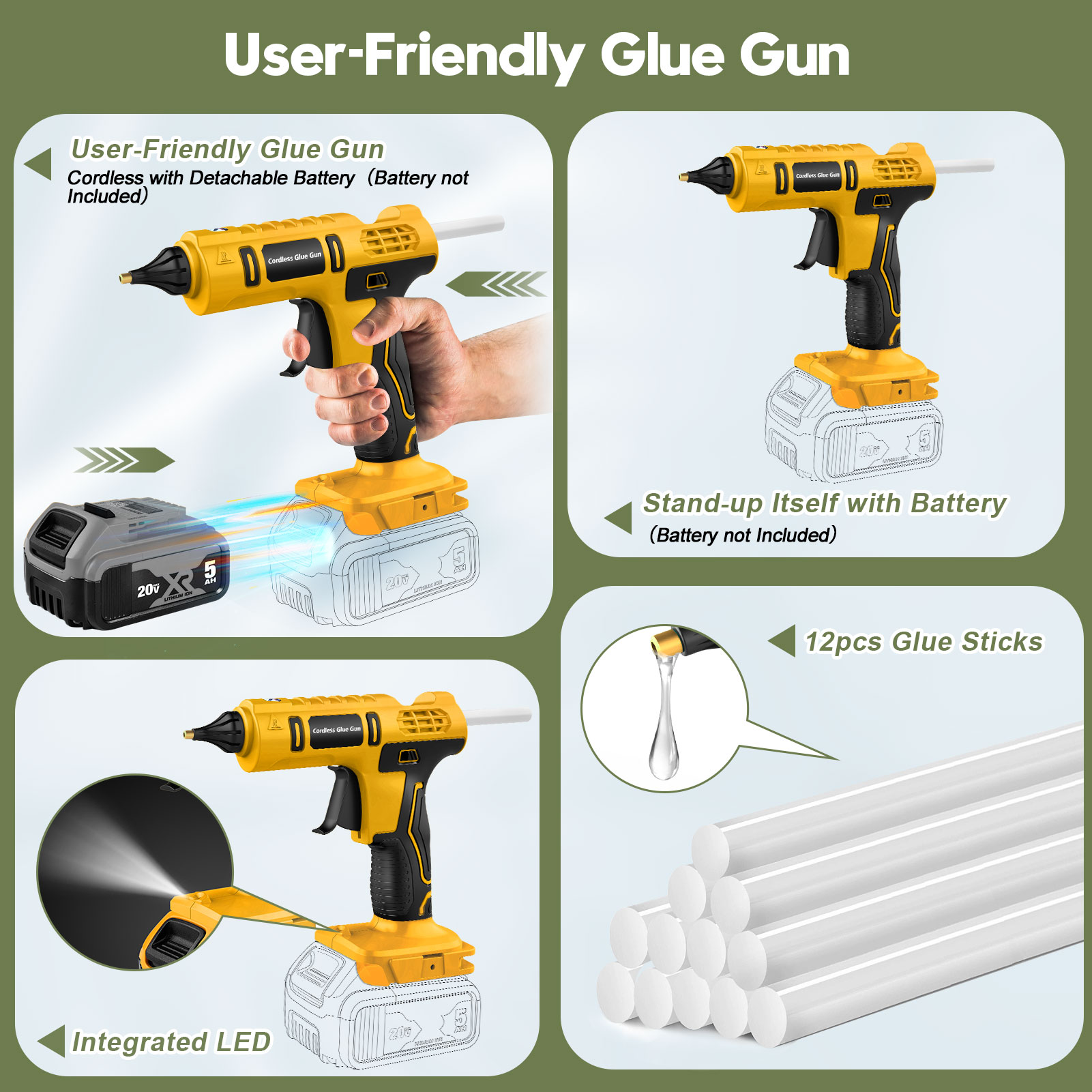 Аккумуляторный пистолет для го – обзор и цена Hot Melt Glue Gun Cordless